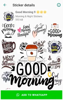 Good Morning Stickers android App screenshot 2