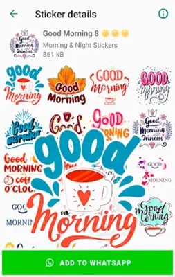 Good Morning Stickers android App screenshot 3